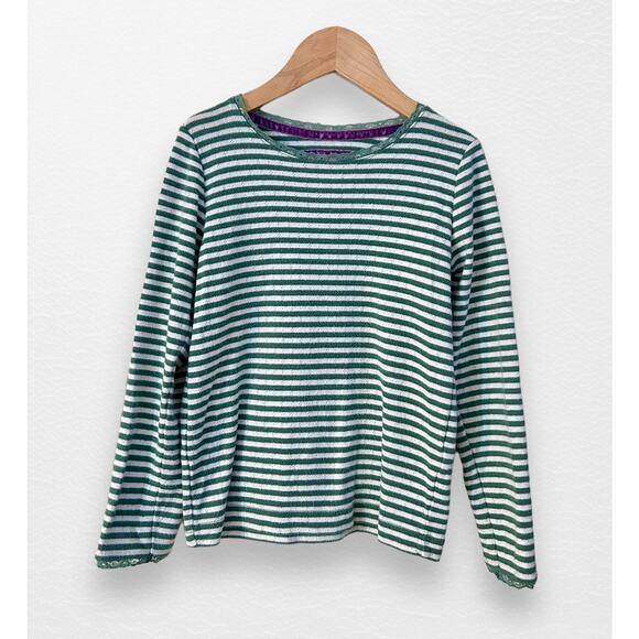 Mini Boden Striped Pointelle Top, Size 7/8 - Picture 1 of 7